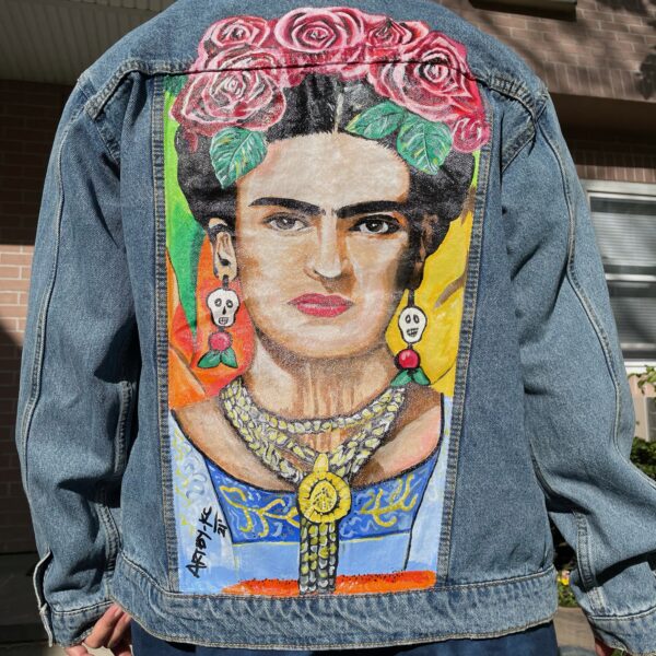 Frida Kahlo Hand-Painted Denim Jacket #5